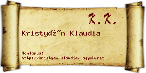 Kristyán Klaudia névjegykártya