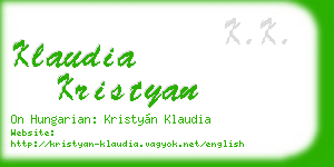 klaudia kristyan business card