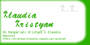 klaudia kristyan business card